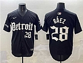 Men's Detroit Tigers #28 Javier Baez Black Motor Gothic Edition Vapor Premier Limited Stitched Jersey,baseball caps,new era cap wholesale,wholesale hats